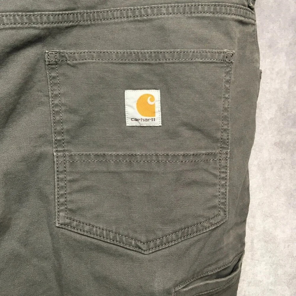 Carhartt Mens Pants‎ Relaxed Fit size 42x30 Flat Front Flex Canvas Gray Work